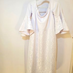Eloquii White Off Shoulder Lace Dress